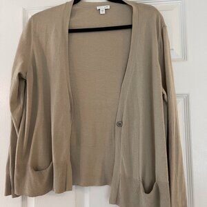 J. Jill Beige Silk Mix Cardigan